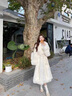妤遇（YUUZYUUS）品牌女裝海寧皮草外套女2024年新款冬季貴氣中長款雙面羊絨呢大衣 米白色 M 95-115斤 曬單實(shí)拍圖