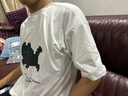 妙奕嘉男士t恤男重磅短袖男半袖寬松短袖t恤男2024夏季新款衣服男裝 炸毛貓-白【建議120-140斤】 曬單實拍圖