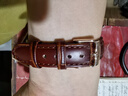 維途手表帶男真皮表帶針扣通用手表帶適用于浪琴天梭美度卡西歐米茄 棕色棕線(xiàn)-玫瑰金針扣 16MM 曬單實(shí)拍圖