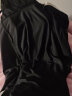 浪莎性感睡裙女侧边开叉小心机吊带莫代尔棉显瘦黑色睡衣 黑色 M（80-100斤） 实拍图