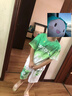 三葉豆（SANYEDOU）男童夏季套裝兒童運動套裝中大童男孩短袖夏裝薄款衣服兩件套 X19-綠色 140 曬單實拍圖