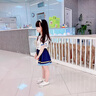 靚貝城堡女童連衣裙夏裝2025新款兒童運動套裝裙子夏季女孩寶寶公主裙衣服 白色 120碼適合身高105-115厘米 曬單實拍圖