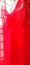 媚の火女士性感睡衣女夏季吊带睡裙两件套蕾丝内衣居服大码冰丝高级感 红色 XXXL码（145-160斤） 实拍图