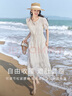 茵曼（INMAN）法式度假小個(gè)子套裝連衣裙2025夏女裝新品高檔白色中長(zhǎng)裙子 悠蘭杏 S 曬單實(shí)拍圖