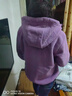 泰起抓絨衣秋冬女裝搖粒絨外套長(cháng)袖保暖抓絨衛衣連帽運動(dòng)上衣 紫色/連帽 XL 曬單實(shí)拍圖