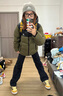 駱駝火山2.0羽絨服2025秋冬新款連帽加絨加厚面包服冬季短款羽絨服 深欖綠/暗夜黑，男女同款 XL 曬單實拍圖