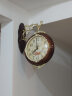 汉时（Hense）客厅双面挂钟欧式时钟时尚创意钟表现代两面挂表经典石英钟表HDS01 HDS01-2棕色大号 实拍图
