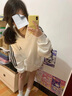 DXOT國潮拼接條紋小個(gè)子連帽白色衛(wèi)衣女秋冬季美式hiphop高街情侶外套 白色【薄款】 L 建議106-120斤 曬單實(shí)拍圖