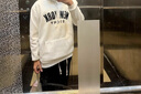 鵲笙連帽衛衣男韓版寬松美式復古帥氣學(xué)生ins上衣字母加絨外套潮同款 黑色【TAR】常規款 XL 【建議120-135斤左右】 曬單實(shí)拍圖