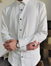 羅蒙（ROMON）秋季薄款商務(wù)休閑正裝免燙抗皺白色襯衫男長(cháng)袖修身條紋無(wú)痕襯衣男 白色 XL 130-150斤 曬單實(shí)拍圖