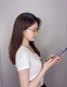 愛視達(dá)（EyeSavers）【2025新款】K01女款通勤時尚休閑葉黃素鏡片眼鏡不止防藍(lán)光抗疲 冰川透 曬單實(shí)拍圖