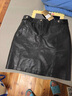 雅格羅伊海寧真皮半身裙短款皮裙綿棉羊皮半截裙包臀裙女秋冬修身顯瘦高腰 黑色 S 曬單實(shí)拍圖