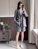 ELLE灰色萊賽爾天絲西裝外套女2024秋季新款小個(gè)子氣質(zhì)小眾上衣 深灰 L 曬單實(shí)拍圖