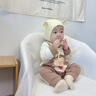 纖絲鳥(niǎo)（TINSINO）嬰兒衣服寶寶棉毛哈衣爬服新生兒衣服A類(lèi)純棉春季衣服 咖色 曬單實(shí)拍圖