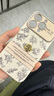 品盟（PISMEXOK）適用于蘋果iPhone16/15/14promax手機(jī)殼小香風(fēng)新款防摔輕奢皮質(zhì)素描玫瑰山茶花時(shí)尚感女款后殼 【黑白 素描花朵 -立體山茶花】+掛繩 iPhone 16 Pro  曬單實(shí)拍圖
