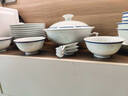 墨煜高溫釉下彩1380℃碗碟套裝家用景德鎮青花瓷玲瓏餐具套裝中式碗盤(pán) 經(jīng)典青花玲瓏【皮箱】釉下彩 68頭 曬單實(shí)拍圖