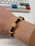 紅色年輪刺青黃金轉運珠男皮繩手鏈女情侶款3D硬足金守護智慧勇氣瑪瑙手串 力量【大號】金重：1.41-1.50g  曬單實(shí)拍圖