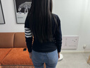 thombnail TB四道杠長袖針織衫開衫修身女毛衣純棉線衫秋季外套湯姆潮牌 深藍(lán)色 M 40 曬單實(shí)拍圖