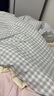 俞兆林水洗棉床上四件套公主風(fēng)花邊被套床單宿舍床上用品三件套四季通用 韓式花邊-奶油藍格-親膚透氣 1.2m床單款三件套-被套150x200cm 曬單實(shí)拍圖