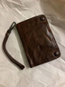 ANDSEEYOU品牌 錢(qián)包男包 時(shí)尚羊皮短款皮夾 復古褶皺錢(qián)夾 潮流男士手拎包 商務(wù)手腕包真皮卡包 咖啡色 曬單實(shí)拍圖
