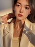 夢詩亞生日紀念日七夕情人節(jié)禮物小幸運四葉草項鏈女送女友老婆 【玫瑰金色】小杏運四葉草項鏈 曬單實拍圖
