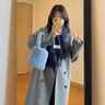 Amerpin國(guó)際一線品牌灰色雙面羊絨大衣女秋冬感小個(gè)子2024年新款毛呢外套 灰色 【雙面呢】 S 適合105-115斤 曬單實(shí)拍圖