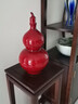 景韻雅成景德鎮陶瓷器中式葫蘆插花瓶擺件 創(chuàng  )意家居客廳紅木酒柜裝飾品 紅水珠釉葫蘆 曬單實(shí)拍圖