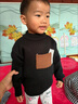 G.DUCKKIDS兒童毛衣男童秋冬加厚一體絨針織衫2023新款中小童寶寶加絨打底衫 銀灰色 一體絨加厚 80 建議身高70-78 曬單實(shí)拍圖