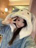 雅鹿珊瑚絨三層夾棉睡衣女秋冬季加絨加厚連帽睡袍可愛(ài)浴袍家居服冬天 NSJYI-84803女款 【夾棉袍+夾棉褲】 L 【建議100-120斤】 曬單實(shí)拍圖