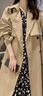 對白經典H廓形卡其色風衣外套女2025秋季新款高級寬松中長款大衣 淺卡其 M 曬單實拍圖