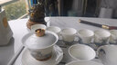 元青佳盛 整套茶具羊脂玉中國白玉瓷功夫茶具蓋碗套組(福悅款)精美套裝 曬單實(shí)拍圖