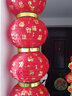 全品屋 元宵節(jié)裝飾戶外防水三五長(zhǎng)圓百福連串燈籠拉絲折疊綢布掛飾 新年百福燈籠五連串 曬單實(shí)拍圖