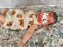 Milkbarn新生兒包屁衣3-24月嬰兒衣服男寶三角爬女寶哈衣爬服 米色牛牛 80cm (12-18m) 曬單實拍圖