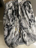 沂倫赫褲子男秋季薄款冰絲水墨扎染新中式垂感休閑褲國風(fēng)束腳闊腿燈籠褲 3號色水墨紋 XL 曬單實(shí)拍圖
