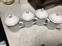 天澤 景德鎮(zhèn)茶杯陶瓷辦公杯子純白家用帶蓋水杯會(huì)議杯手繪玲瓏描金杯 描金玲瓏-竹 曬單實(shí)拍圖