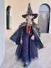 小咔衣濃萬(wàn)圣節兒童服裝女童cosplay巫婆裝扮女孩小惡魔化妝舞會(huì )演出禮服 萬(wàn)圣節黑紫色服裝+帽子+披肩 120 曬單實(shí)拍圖