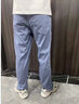 JEEP SPIRIT牛仔褲男春夏新款天絲韓版寬松直筒潮牌闊腿褲子男休閑長(cháng)褲 1048藍色 XL 曬單實(shí)拍圖