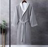 亞慕蘭五星級酒店浴袍男女士情侶長(cháng)款睡袍比棉質(zhì)吸水睡衣浴衣速干春秋 商務(wù)灰 M (衣長(cháng)112cm，適合160斤內) 曬單實(shí)拍圖