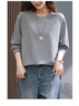 川朗t恤女2024春秋季新款女士裝遮肚子棉質(zhì)長(zhǎng)袖T恤女寬松休閑外穿上衣 花灰色 L（115斤-135斤） 曬單實(shí)拍圖