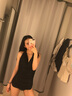 DK 泳衣女連體性感掛脖露背小胸聚攏遮肚顯瘦溫泉黑色比基尼游泳衣 黑色 L 曬單實(shí)拍圖