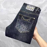 益帛牛仔褲男春季新款韓版潮流小怪獸刺繡修身直筒休閑小腳長(cháng)褲子男 藍色 30【建議100-110斤】 曬單實(shí)拍圖