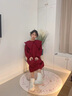 達(dá)芙妮（DAPHNE）厚底短靴女2025秋冬季新款松緊帶雪地靴短筒加絨保暖戶外女靴子 米色 37 曬單實(shí)拍圖