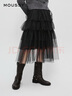 moussy 新品復(fù)古優(yōu)雅重工紗裙A型半身裙女028HAZ30-2621 020黑色 S 00001/S 曬單實拍圖