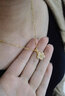 老廟黃金吊墜女金鑲玉桃花漫和田玉項(xiàng)鏈掛墜送女友生日520情人節(jié)禮物 金鑲玉桃花約0.9g【金重約0.5g】 曬單實(shí)拍圖