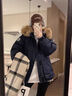 戀的冬季羽棉襖絨服女羽絨棉服衣服學(xué)生派克服2024新款棉衣女秋冬外套 韓版加厚藏青色 均碼（可備注碼數） 曬單實(shí)拍圖