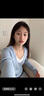 PMOG純欲甜辣假兩件長(cháng)袖針織衫女秋冬季修身顯瘦設計感小眾打底衫上衣 藍色 M 86-105斤 曬單實(shí)拍圖