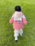 幼歌（YOUGE）嬰幼兒幼歌可愛童趣機(jī)器人撞色外套防風(fēng)保暖連帽棉上衣 小粉機(jī)器人 90 cm 曬單實拍圖