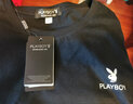 花花公子（PLAYBOY）短袖T恤男夏季男士上衣服男裝潮流寬松純色純棉打底衫 黑色 3XL  曬單實(shí)拍圖
