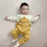幼歌（YOUGE）嬰幼兒軟萌童趣繡花柔軟動(dòng)物爬服寬松舒適軟綿連體衣潮 鵝黃小雞 80cm 曬單實(shí)拍圖