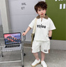 FNJ KIDS童裝男童套裝夏裝新款中小童衣服兒童帥氣polo衫短袖兩件套 白色 90 cm（建議身高80-90cm） 曬單實拍圖